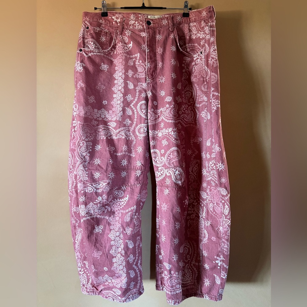 We The Free Good Luck Barrel Jeans Rust Combo - Picture 2 of 16